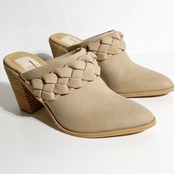 Dolce Vita Shoes - New Dolce Vita Ronna Braided Block Heel Mules - Beige Size 5